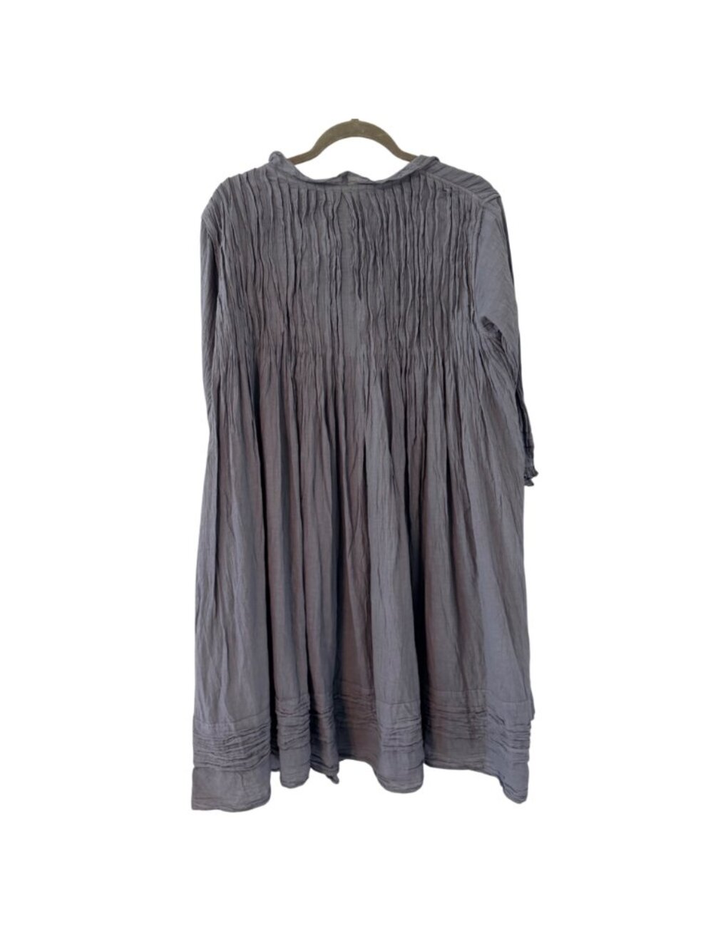 JP And Mattie Gray Cotton Crinkle Dress Sz M 3/4 Sleeve Lightweight Boho Dress. - Picture 12 of 12